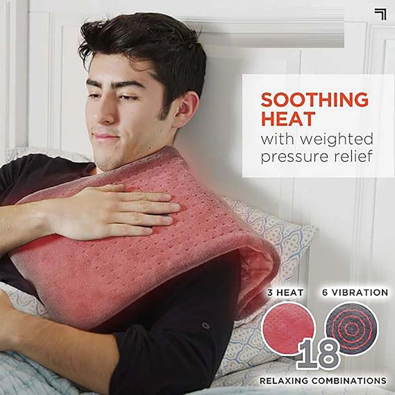 Sharper Image Weighted Heating Pad with Massage – 6 Settings